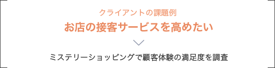 クライアントの課題例 お店の接客サービスを高めたい